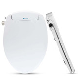 Two Brondell Ecoseat S101 non-electric bidet seat one from the front and other on the side