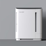 Brondell Revive air purifier and humidifier in front of a gray background
