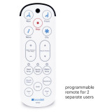 Brondell Swash 1400 bidet toilet seat wireless programmable remote for up to 2 separate users.