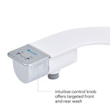 Brondell SimpleSpa bidet attachment with intuitive control knob offers targeted front and rear wash