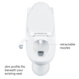 Brondell SimpleSpa bidet attachment with retractable nozzles fits beneath your existing seat.