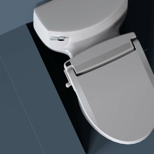 Brondell CL1700 bidet toilet seat installed in front of a gray background