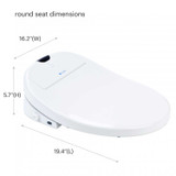 Brondell Swash 1000 advanced round bidet toilet seat dimensions are 16.2 inch width, 5.7 inch height, and 19.4 inch length.