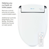 Brondell Swash SE600 bidet toilet seat and remote control from a top view