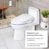 Brondell Swash BL97 bidet toilet seat installed in bathroom