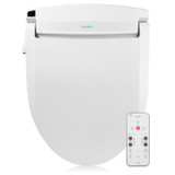 Brondell Swash BL97 bidet toilet seat and remote control on the right from a top view