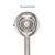 Close up of the Nebia Corre Four-Function Handshower Brushed Nickel with a white background