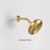 Side view of the Nebia Corre Four-Funtion Fixed Showerhead Brushed Gold with a light gray background