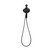 Side view of the Nebia Corre Four-Function Handshower Matte Black with a white background
