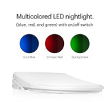 T44 bidet toilet seat includes 3 multicolored LED nightlight.